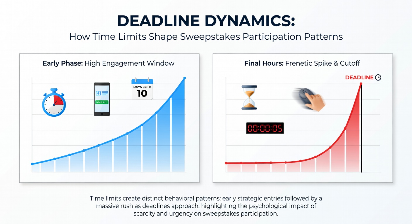 Clock ticking down on a sweepstakes entry form, illustrating the pressure of impending deadlines