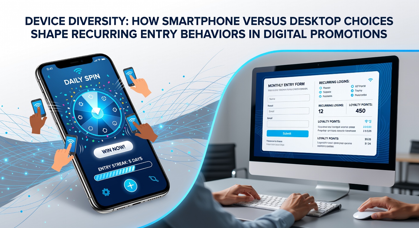 Smartphone and desktop screens displaying digital promotion entry interfaces side by side