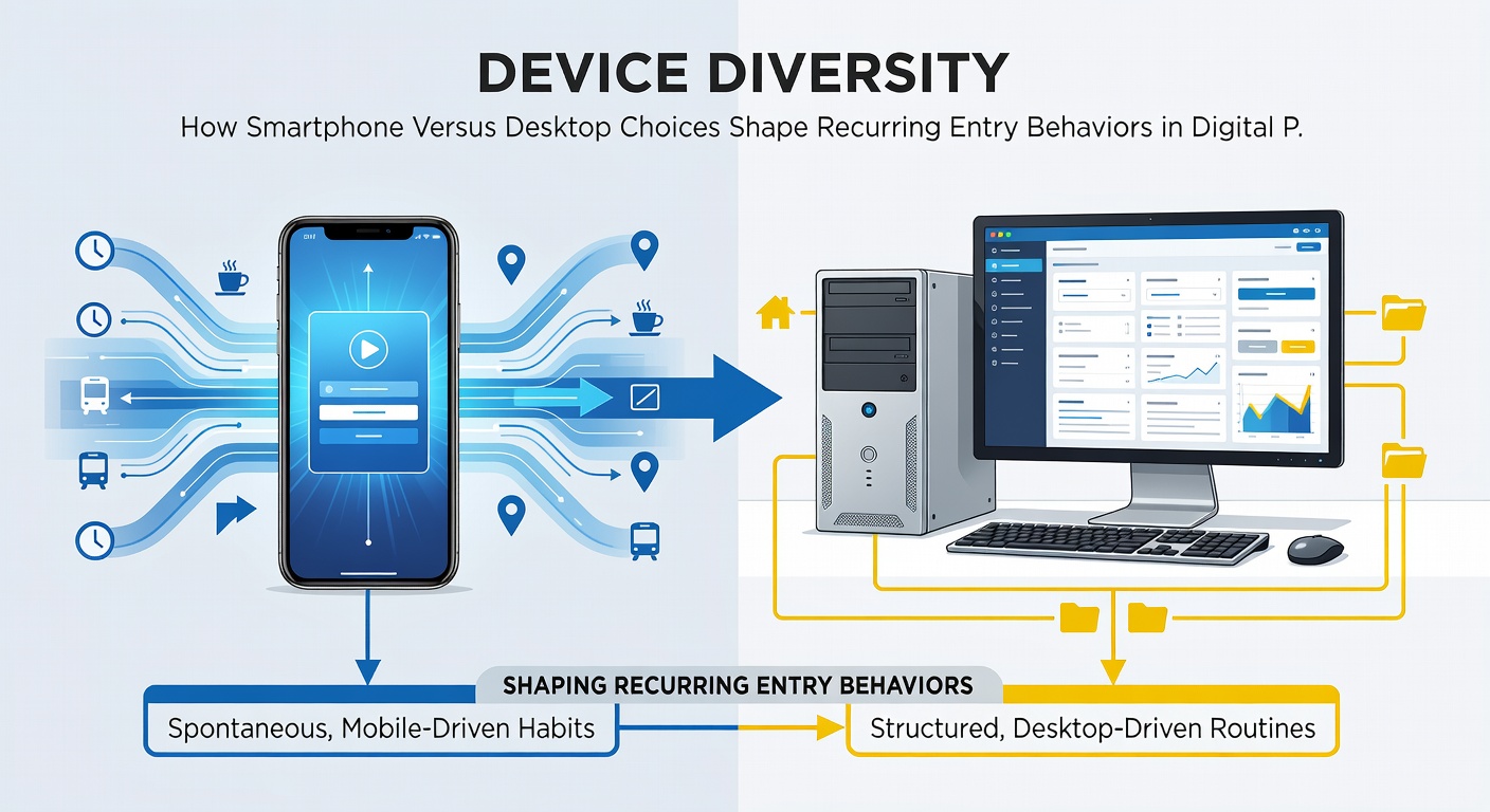 Analytics dashboard comparing smartphone and desktop entry behaviors over time