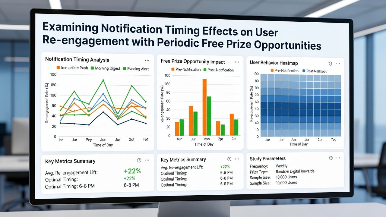 Graph illustrating re-engagement curves for morning versus evening notifications in free prize contests