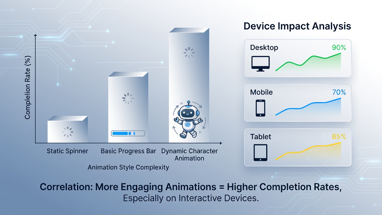 Loading screen animations displayed on various devices during contest entry processes