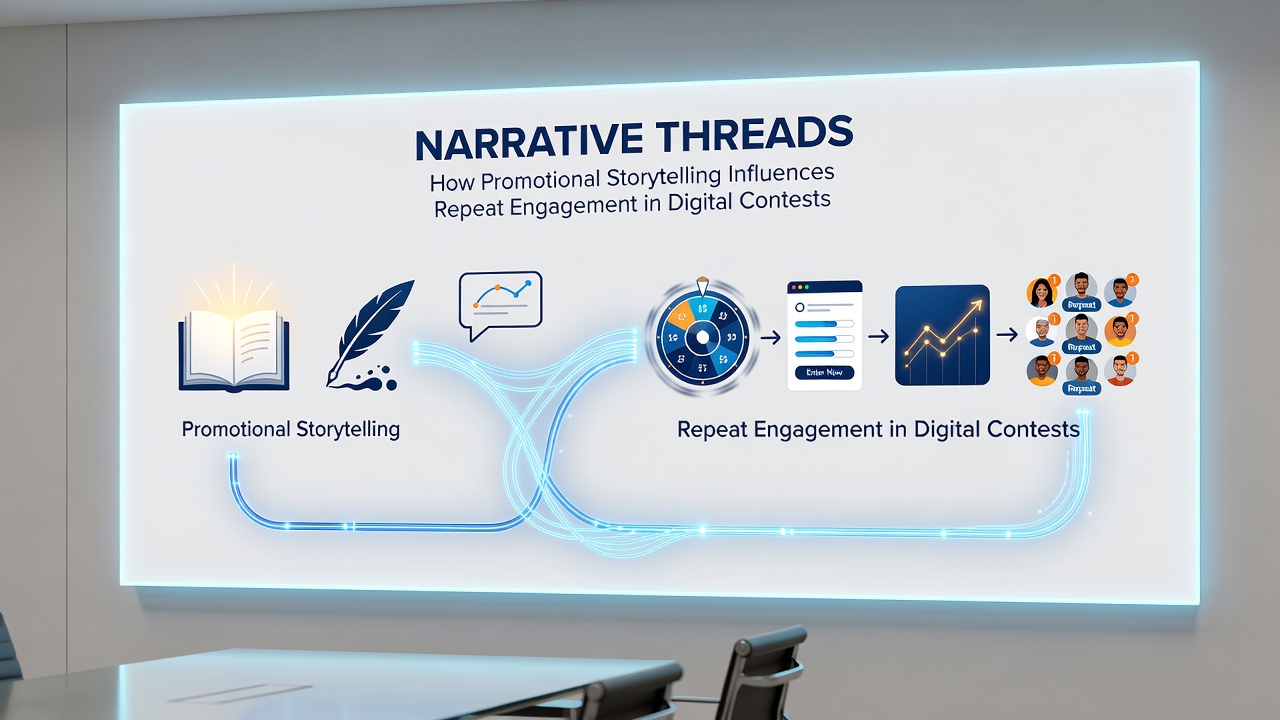 Series of contest timeline graphics illustrating how story chapters align with entry deadlines and participant return visits